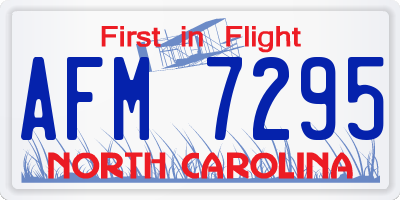 NC license plate AFM7295