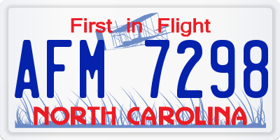 NC license plate AFM7298