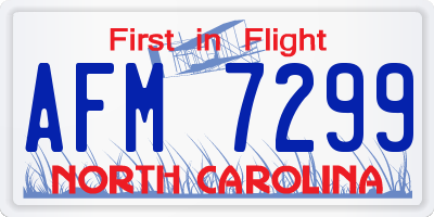NC license plate AFM7299