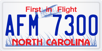 NC license plate AFM7300
