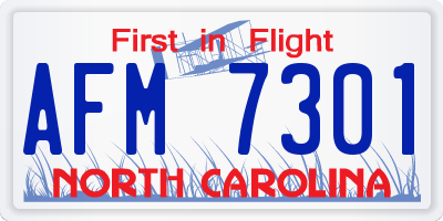 NC license plate AFM7301