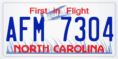 NC license plate AFM7304