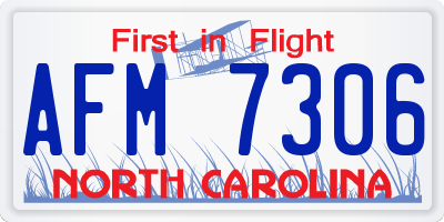 NC license plate AFM7306