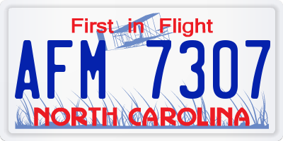 NC license plate AFM7307