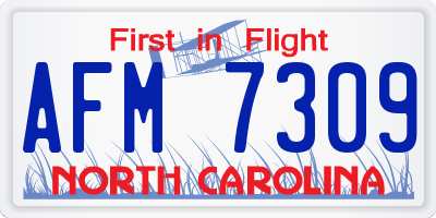 NC license plate AFM7309