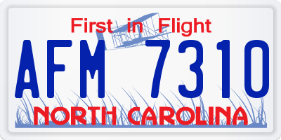 NC license plate AFM7310