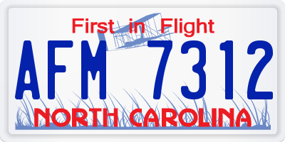 NC license plate AFM7312