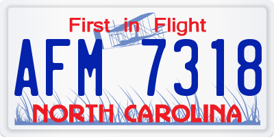 NC license plate AFM7318