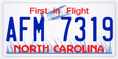 NC license plate AFM7319