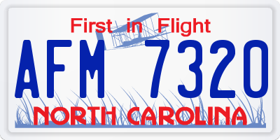 NC license plate AFM7320