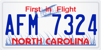 NC license plate AFM7324