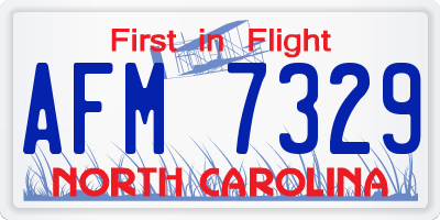 NC license plate AFM7329