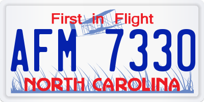 NC license plate AFM7330