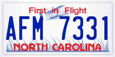 NC license plate AFM7331