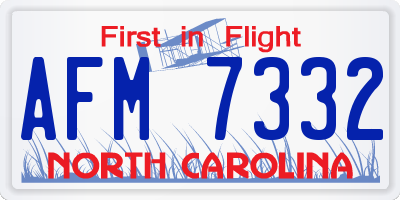 NC license plate AFM7332