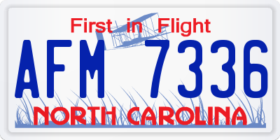 NC license plate AFM7336