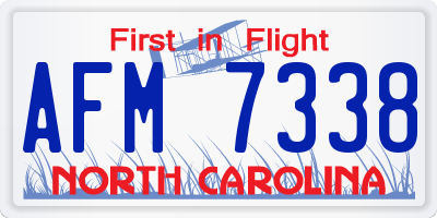 NC license plate AFM7338