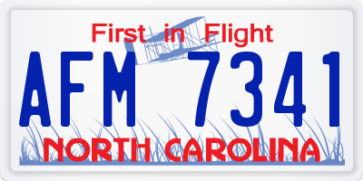 NC license plate AFM7341