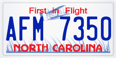 NC license plate AFM7350