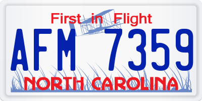 NC license plate AFM7359