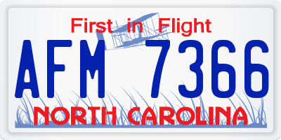 NC license plate AFM7366