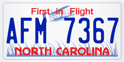 NC license plate AFM7367