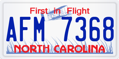 NC license plate AFM7368