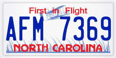 NC license plate AFM7369