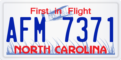 NC license plate AFM7371