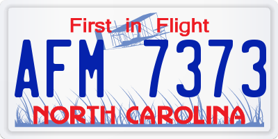 NC license plate AFM7373