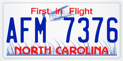 NC license plate AFM7376