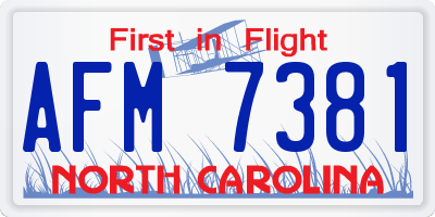 NC license plate AFM7381