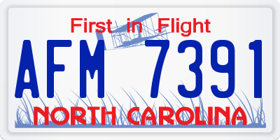 NC license plate AFM7391