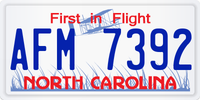 NC license plate AFM7392