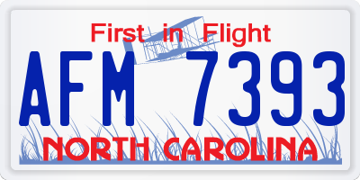 NC license plate AFM7393