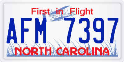 NC license plate AFM7397