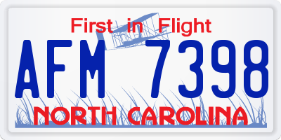NC license plate AFM7398