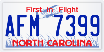 NC license plate AFM7399