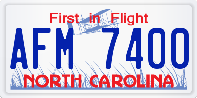 NC license plate AFM7400