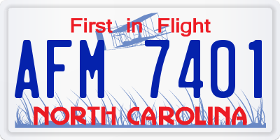 NC license plate AFM7401