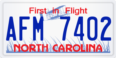 NC license plate AFM7402