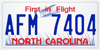 NC license plate AFM7404