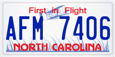 NC license plate AFM7406