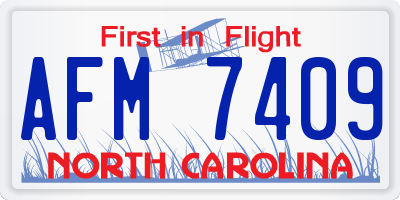 NC license plate AFM7409