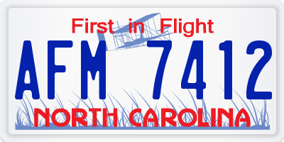 NC license plate AFM7412
