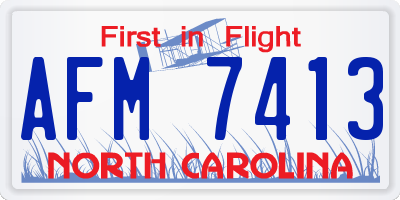 NC license plate AFM7413