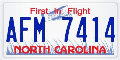 NC license plate AFM7414