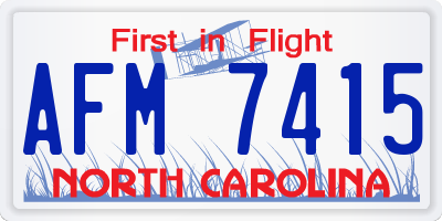 NC license plate AFM7415