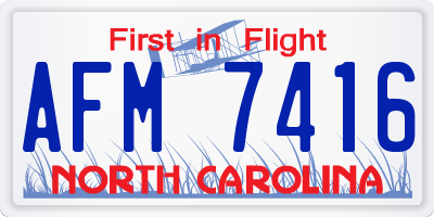 NC license plate AFM7416
