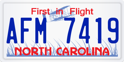 NC license plate AFM7419